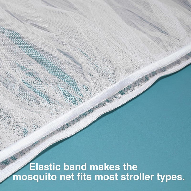 URZGU Baby Mosquito Net for Stroller, Perfect Bug Net for Strollers, Bassinets, Cradles, Playards, Pack N Plays and Portable Mini Crib, Baby Insect Netting Cover, White - Image 4